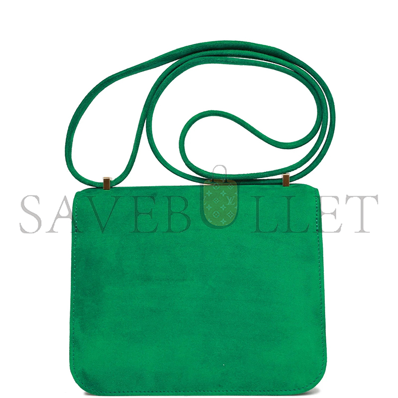 HERMES CONSTANCE 18 CACTUS DOBLIS SUEDE GOLD HARDWARE (18*15*4cm)